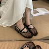 Flache Mesh-Einzelschuhe Damen 2025 neu Sommer atmungsaktiv Fischernetz Ballett Mary Jane Abendschuhe Lochsandalen