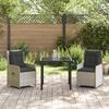 Ensemble de Salle à Manger de Jardin vidaXL 3 Pièces en Rattan Gris Clair Poly 3380974