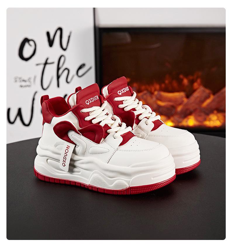 Fashion 2024 Spring Fashion New Versatile Inner Heightening Casual White Shoes Thick-soled Sports Shoes Shoes for Women Sneakers