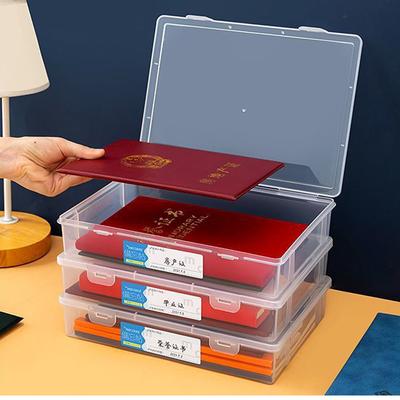 1 Pieza Contenedor de Almacenamiento Transparente Caja de Plástico a Prueba de Polvo Papelería Joyería Portátil Gran Capacidad Organizador de Archivos A4 A5 Suministros