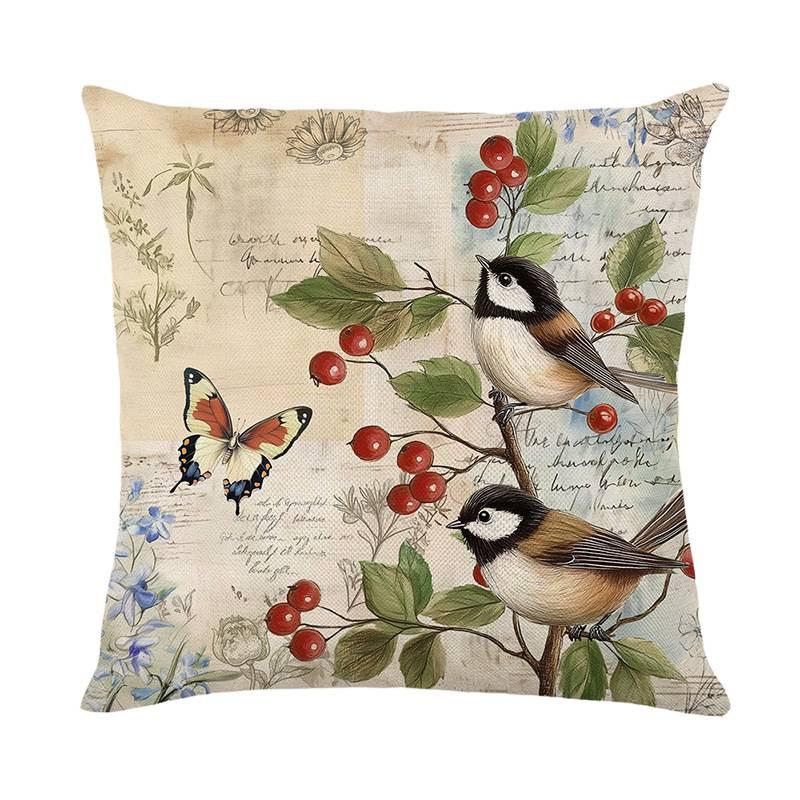 Vintage Flower And Bird Pillows, Sofa Cushions, Living Room Decorations, Pillowcases