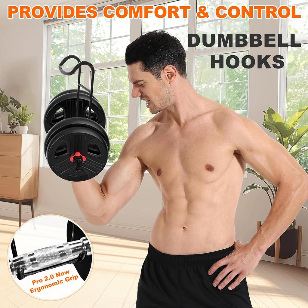 Dumbbell Spotter Hooks Hanger, 250 lbs Load Capacity Heavy Power Dumbbells Rack Attachments for Dumbbell Bench Press with Wrist Straps, Pairs