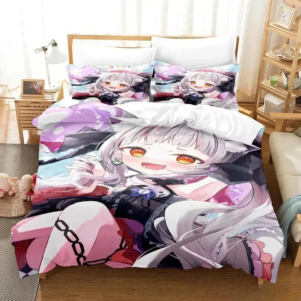 New Murasaki Shion Bedding Set Printed With Pillowcase Bed Duvet Cover Soft Queen King Size Bedclothes Home Adult Kid Bedroom