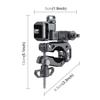 PULUZ Grey 3‑Way Aluminum‑Alloy Handlebar Mount, Dual‑Lock Dampened Bracket for Motorcycle & Bicycle Panoramic / Action Cameras