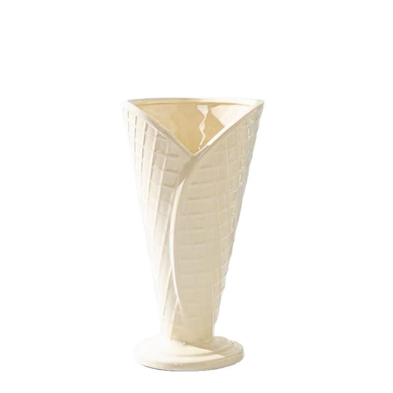 Cream Style Lace Ceramic Vase - Luxury Decor for Living and Dining Rooms