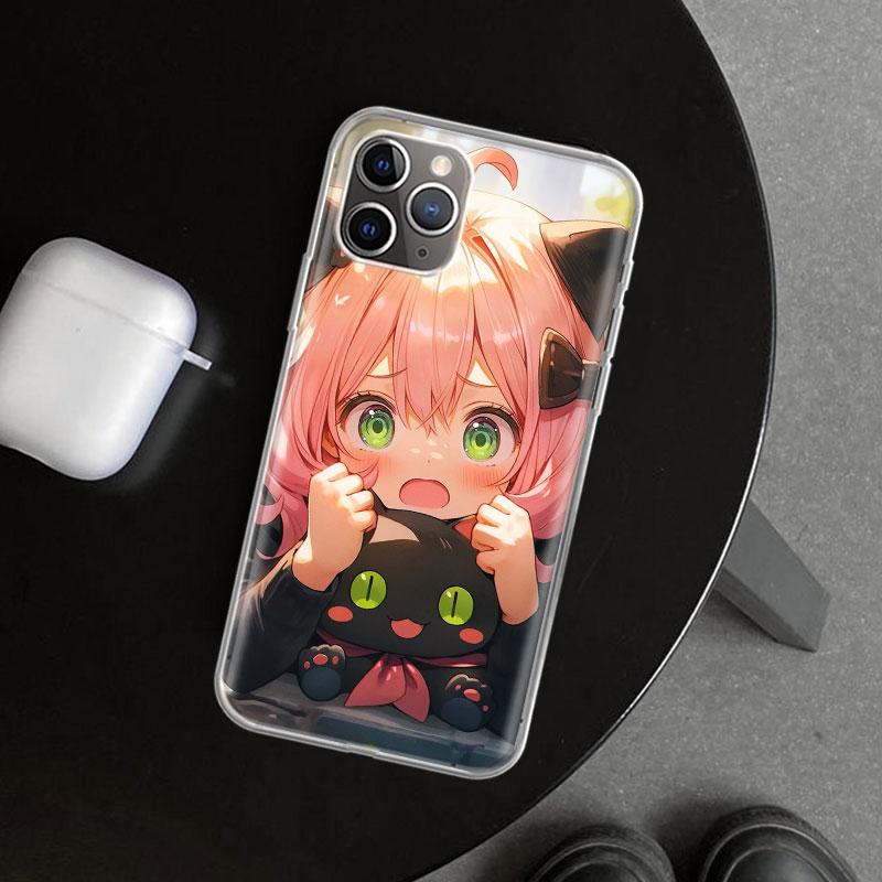 S-Spy Family Anya Phone Case Cover for iPhone 11 12 13 Mini 14 15 Plus 16 Pro Max 17 Air 7 8 + SE Art Customized Fundas 11 12 13