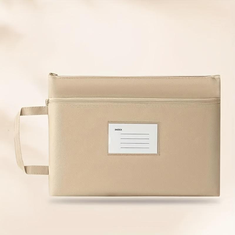 Большая папка для документов формата А4 Органайзер для файлов из Оксфордской ткани в стиле Моранди с двойной молнией для офисного хранения хаки 1590₽