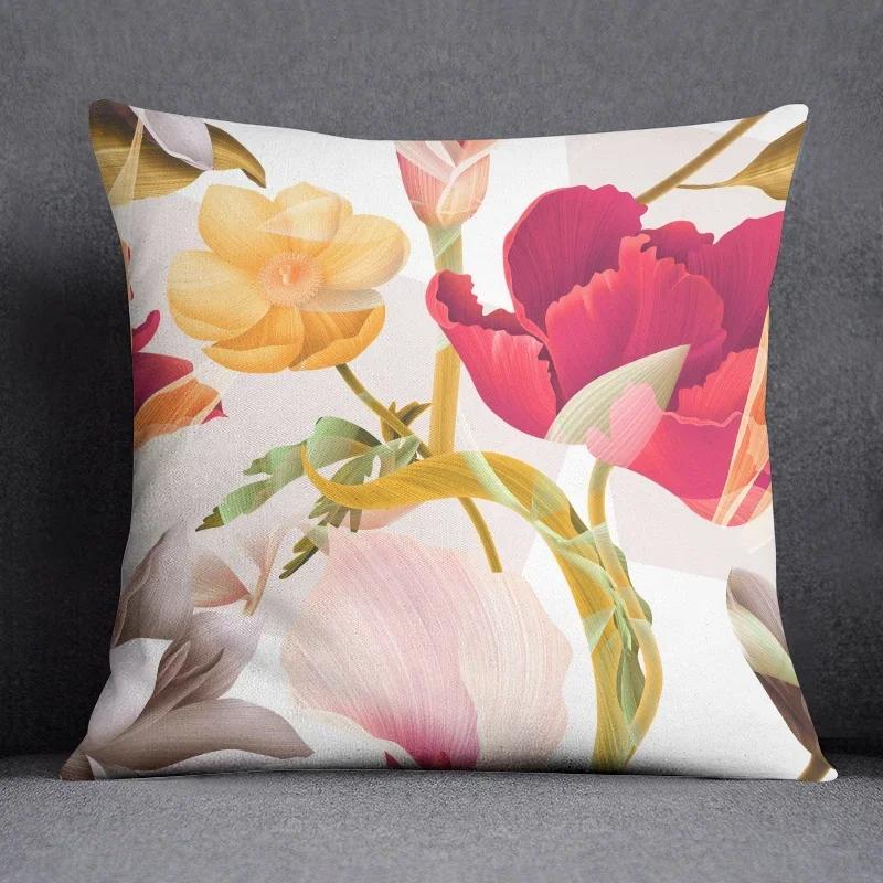 Colorfulpattern Tropical Flower Series Pillow Decoration Pillow Bedroom Sofa Car Cushion Cover Pillow Case