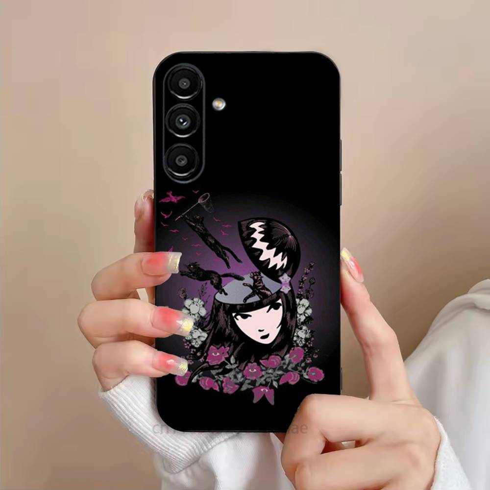 Comics Emily The Strange Phone Case For Samsung S25,24,21,22,23,S30,Ultra,S20,Plus,Fe,Lite,Note,S10,S9,Black Soft Shell