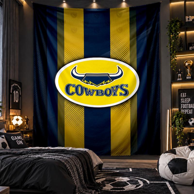 Wall Hanging Tapestry North Queensland Cowboys Print Cloth for Living Room Bedroom Home Decor