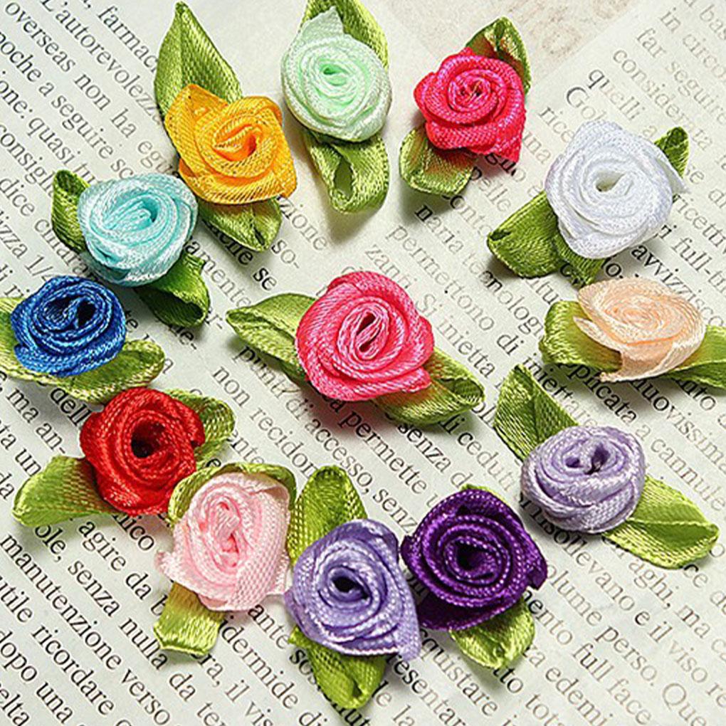 100x Versatile And Fashionable Decoration Flowers For Any Occasion Satin Ribbon Flowers Durable