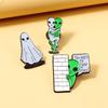 Scary Alien Hug Ghost Brooch