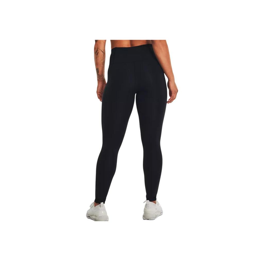 Under Armour Solid Logo Fitted Athletic Pants Women Bottoms Black 1372119-001