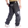 Men's Hip-Hop Street Dance Jeans: Trendy, Embroidered Skull, Straight, Loose, Casual Skateboard Pants, Plus Size Available.