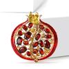 Luxury Zircon Pomegranate Brooches for Women Enamel Fruit Plant Pins Casual Party Accessories New Christmas Gifts Friends