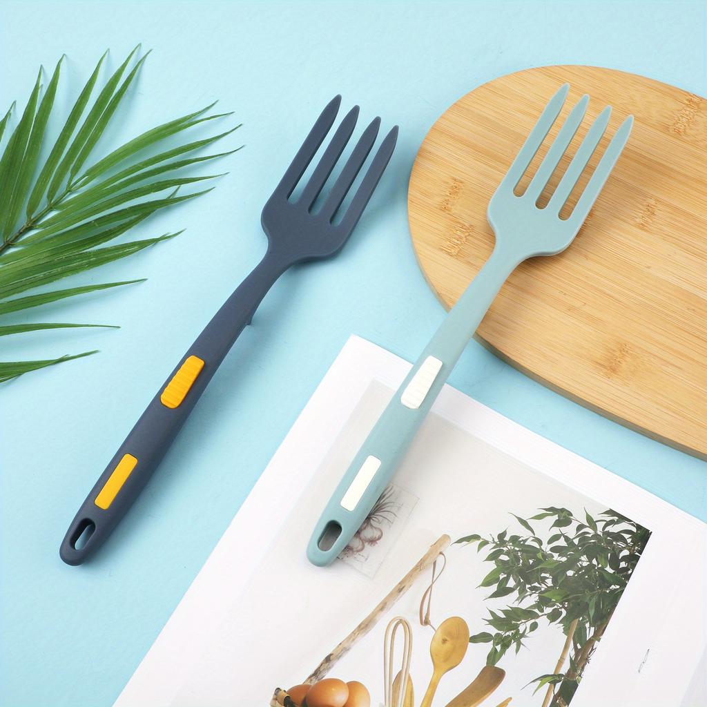 2pcs Cooking Forks, Multifunctional Cooking Fork Spaghetti Fork Heat Resistant Nonstick Blending Fork for Kitchen Cooking Baking