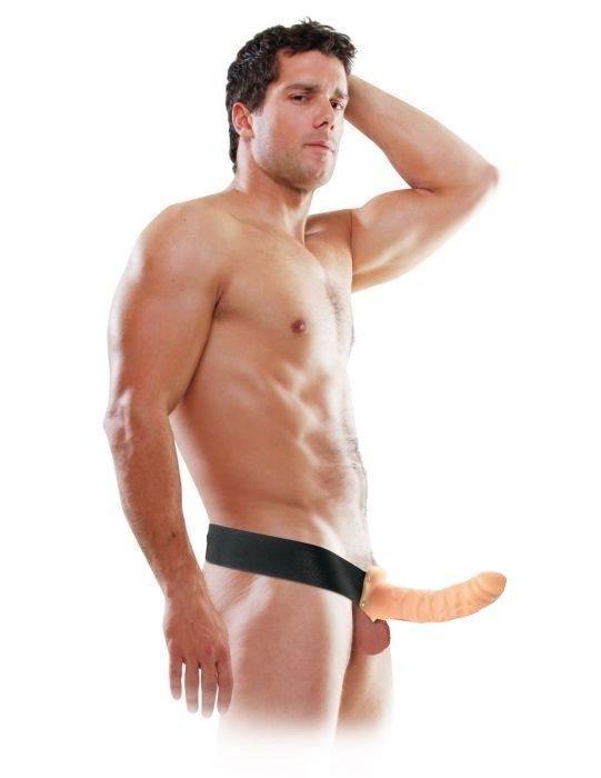 Branded Gel Penis Prosthesis For Men Fetish 8'' Hollow Strap-On