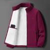 Men's Lambswool Fleece Jacket - Autumn/Winter Velvet Lined, Thick Warm Outerwear for Middle-Aged & Elderly.