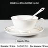 Elegant Gold Rim Bone Porcelain Coffee Cup Set with Spoon