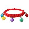 Necklace Adjustable Abrasion Resistance with Bells Woven Rope Pet Collar for Dods