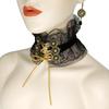 Retro Lace Punk Clavicle Necklace: Exaggerated Rivet Collar for Halloween