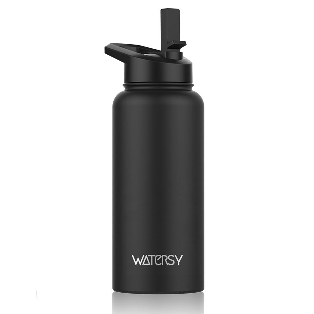 WATERSY 15/32oz Sport-Wasserflasche Edelstahl Thermosflasche Doppelwandige Vakuumflasche Auto-Reisebecher für Reisen Fitnessstudio Büro