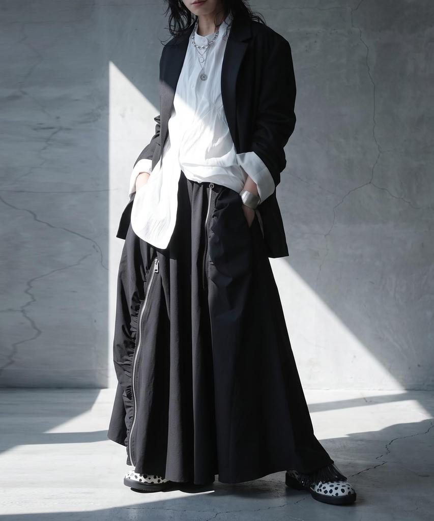 Antiqua Flare Skirt for Women Long Skirt with Elastic Onesize Black [antiqua] - Zipper, Gathered, Asymmetrical, Waist, A-line, ANS-00125, 05,