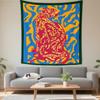 Boho Chic Wall Tapestry With Moon Phase Floral Starry Sky Design Bedroom Yoga Studio Decor