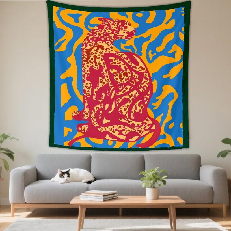 Boho Chic Wall Tapestry With Moon Phase Floral Starry Sky Design Bedroom Yoga Studio Decor