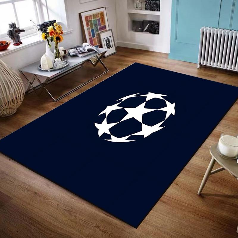 Star Ball Design on Dark Blue Background Non-slip rug suitable for living room and bedroom sofas