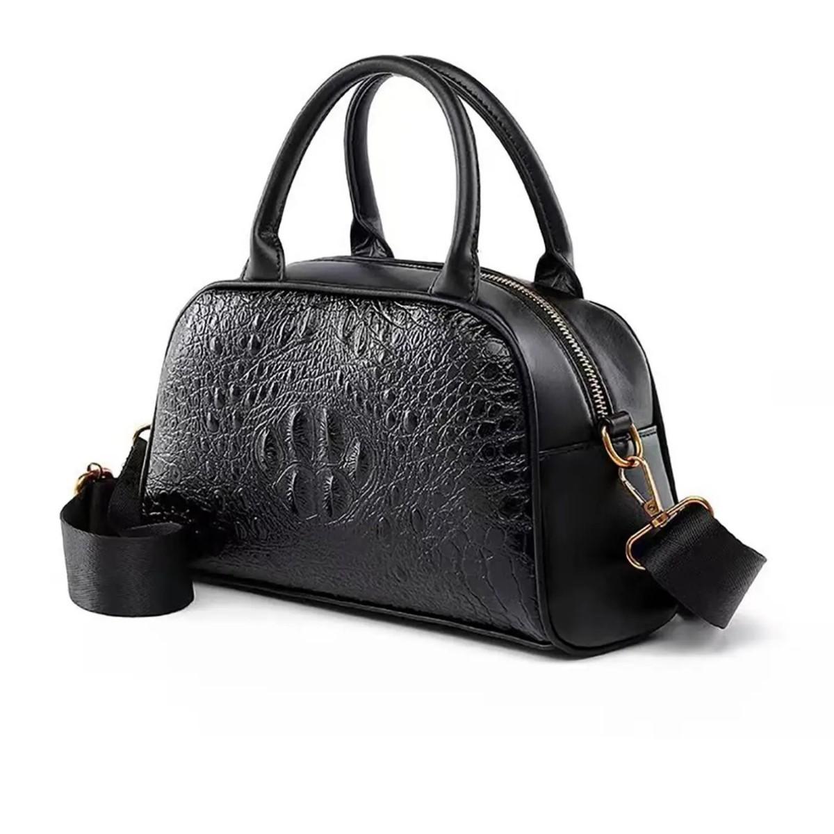 Новая Мода Узор Крокодила Одноплечная Сумка Кроссбоди Женская Сумка-Ракушка Трансграничная Торговля Большая Вместимость Женская Сумка чёрный