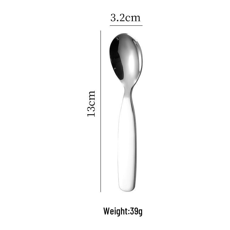 

304 Stainless Steel Short Handle Spoon & Fork Set for Children - Ideal for Baby Feeding and Meals