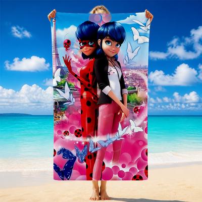 Miraculous Ladybug Quick Dry Microfiber Beach Towel Soft Absorbent Sand Resistant Towel For Beach Pool Travel Summer