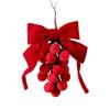 Red Fabric Velvet Bow Christmas Ornament Christmas Grape Hanging Decorations  Fireplace Decor