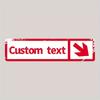 1pc Red White Down Right Rear Arrow Aluminum Sign Custom Text Waterproof Plaque 40x10cm Decor