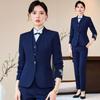 Women's Autumn Receptionist Professional Suit Set - Chinese Style Workwear Uniform
