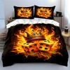 Fiery Crown and Dice Design Bedding Duvet Cover Set  (1*Duvet Cover 2*Pillowcases, without duvet insert)
