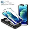 For iPhone 15 Pro Max Kickstand Case Card Holder PC+TPU Phone Cover with Sliding Camera Protection