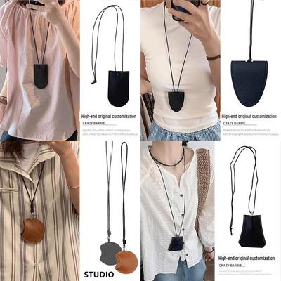 Korean Leather Necklace with Glasses Holder Pendant for Women