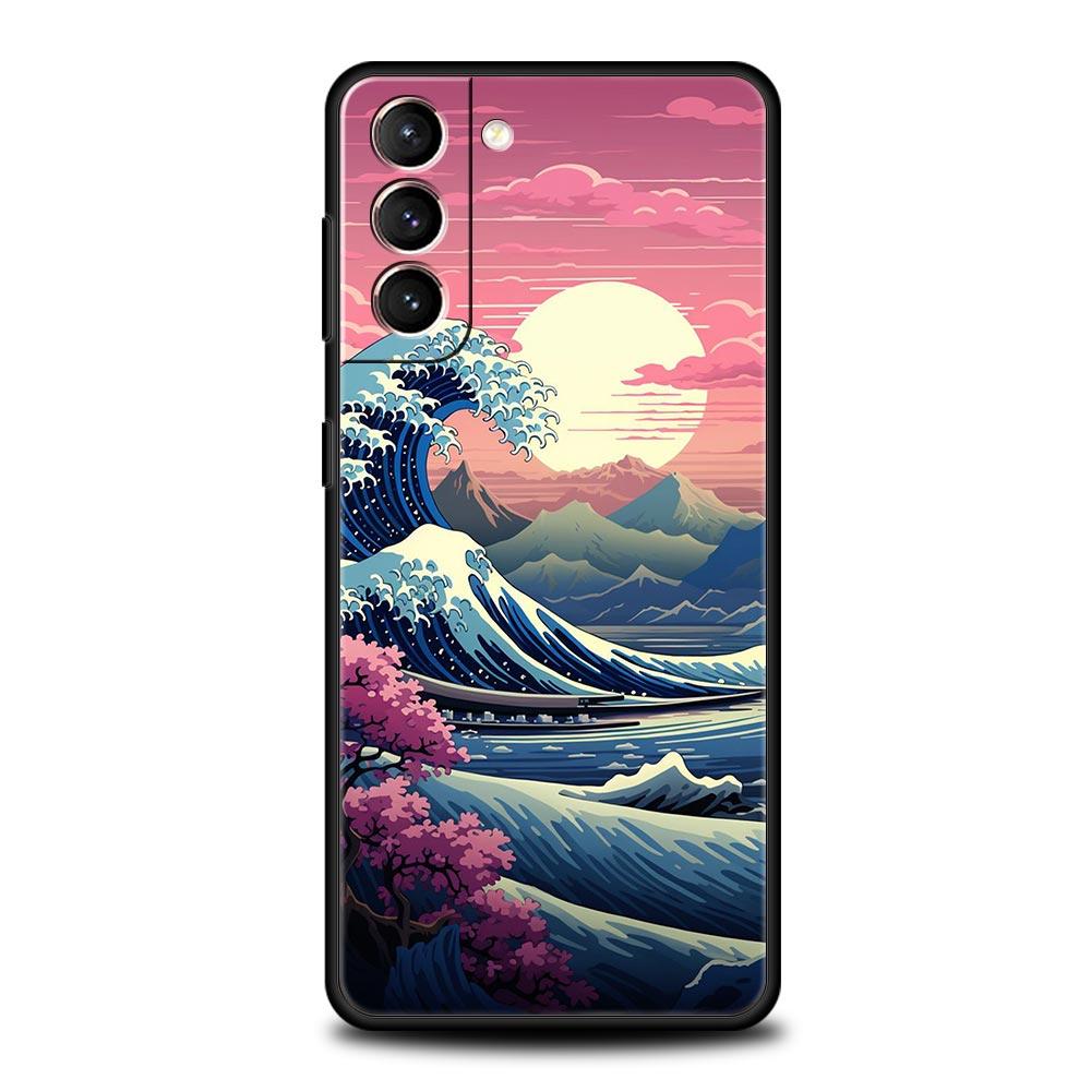 Phone Case For Samsung Galaxy S24 S23 Ultra S22 S21 S20 FE 5G S10 S10E S9 Plus S8 Soft Cover Japan The Great Wave Of Kanagawa