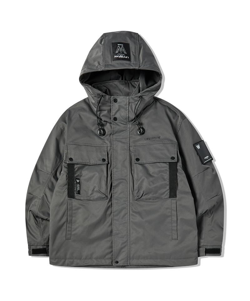 LIFEWORK Tech Placket Multi-Pocket Hooded Jumper