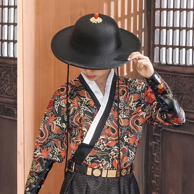 Yousheng Black Sun Hat Traditional Flying Fish Costume Hat Wide Brim UV Protection Fishing Idol Cosplay Cap Headwear