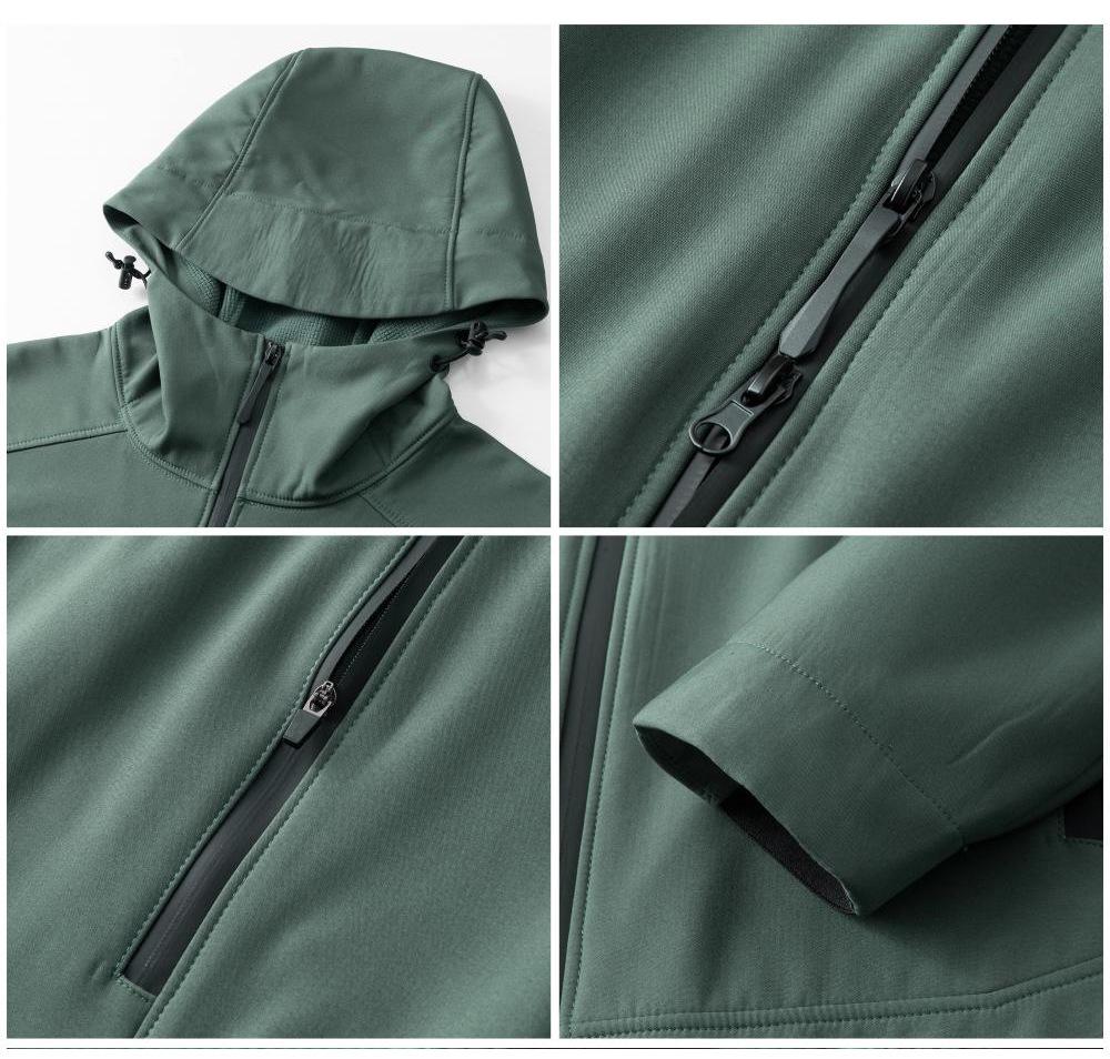 Men's Windproof Hooded Rain Jacket - Easy Care, Wrinkle Resistant, Durable Autumn Sport Outerwear