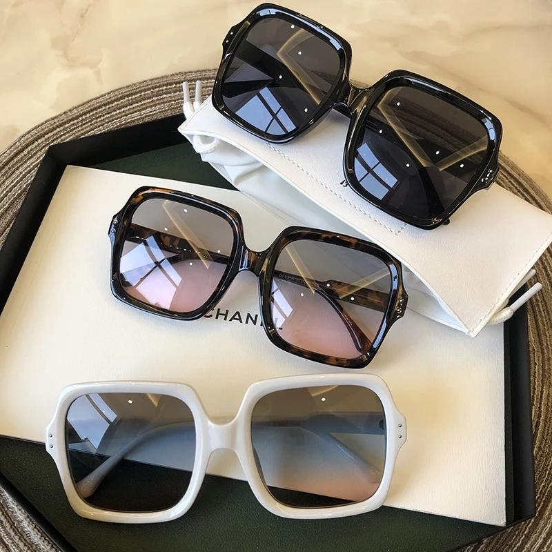 Dote Women's Black Vintage Oversize Square Sunglasses Luxury Brand Big Frame Sun Glasses Fashion Gradient Glasses
