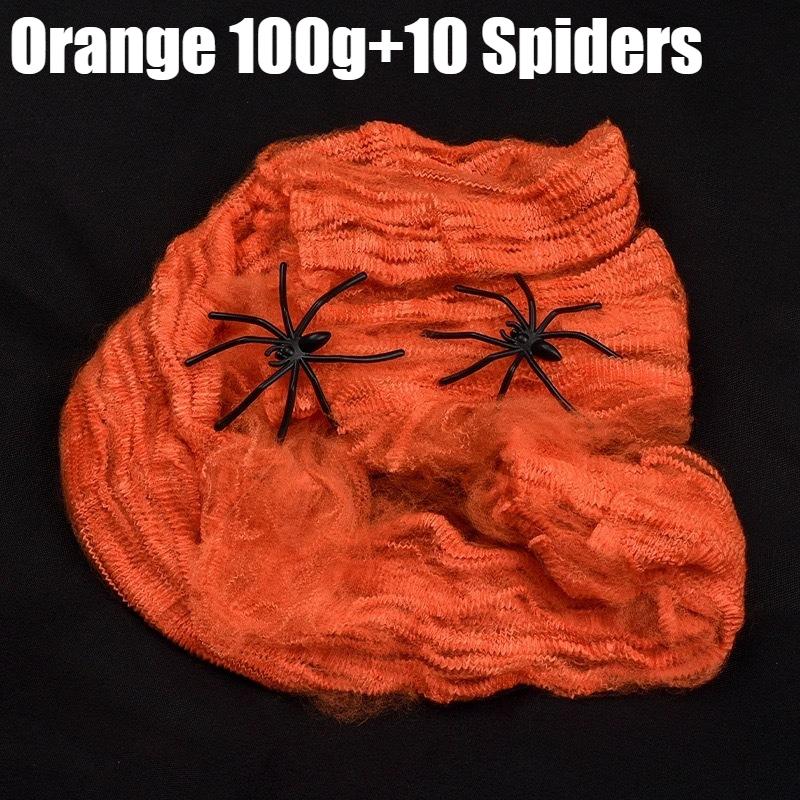 Artificial Spider Web Halloween Decoration Scary Party Scene Props Colorful Stretchy Cobweb Horror House Decorative Accessories