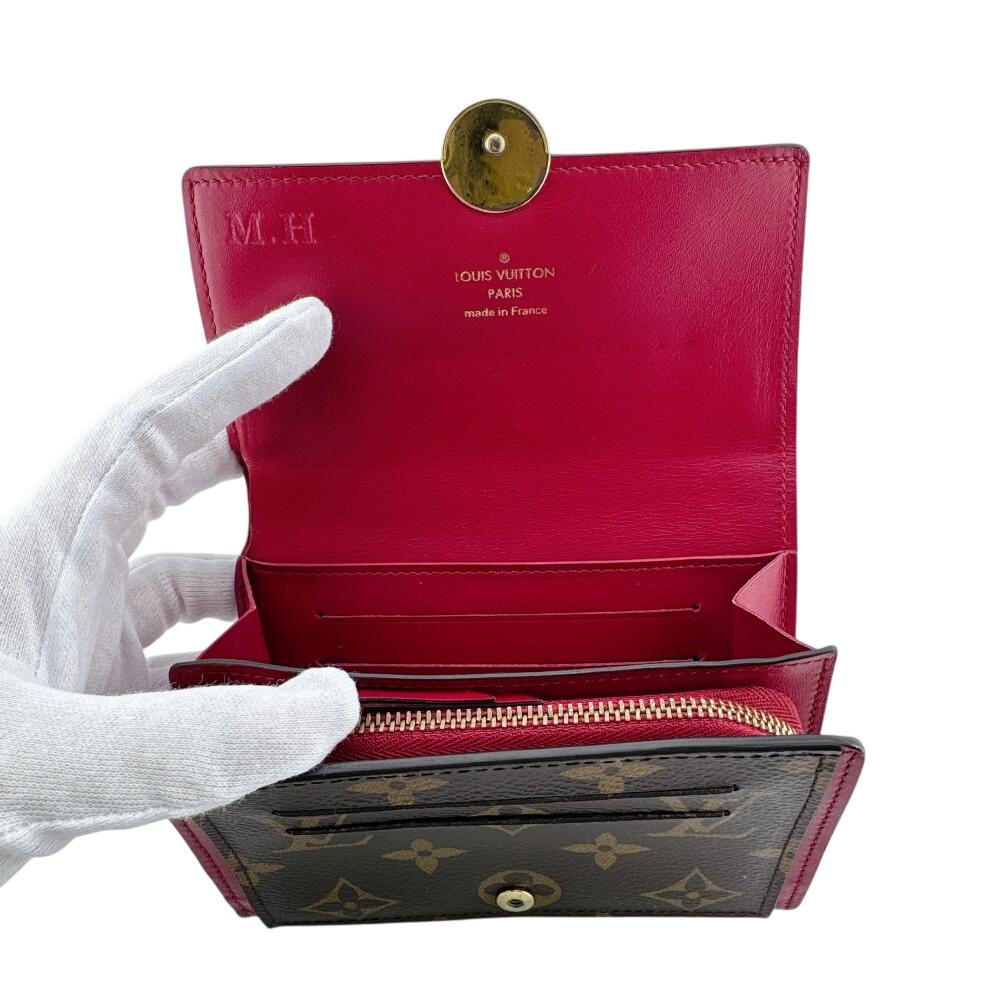 Louis Vuitton M64587 Compact Wallet Monogram Monogram Portefeuille Flore Compact Bifold Wallet Brown Monogram Used