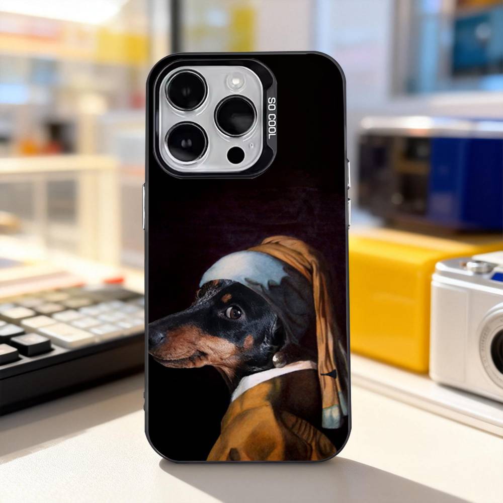 

Cute Dachshund Funny For iPhone 17,16,15,14,13,12,11,Pro,Max,Plus,E,Air,Mini Anti Fall Black Matte Hard Bumper Phone Case iPhone17