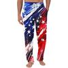 Men's Independence Day Print Plain Knit Pocket Casual Lounge Pants Sleepwear Drawstring Waist Relaxed Fit