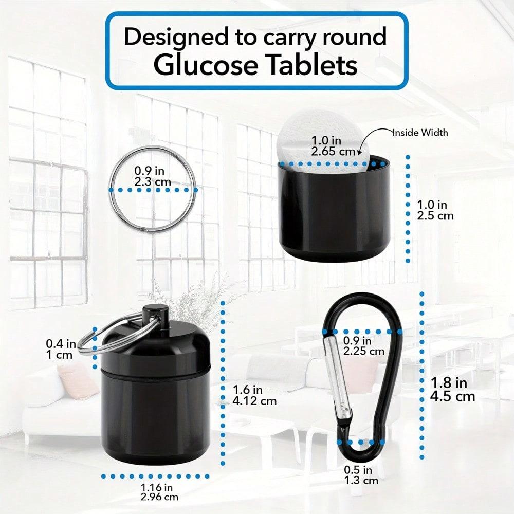 1pcs Portable Metal Sealed Pill Case with Carabiner, Moisture-proof Storage Container, Pill Box, Keychain Pill Holder, Mini Metal Pill Bottle