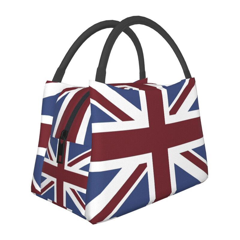 Bolsa de Almuerzo Térmica con Bandera Union Jack del Reino Unido para Trabajo Escuela Picnic Playa Reutilizable Fiambrera Térmica Bolsa Tote Bento Portátil